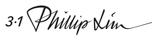A black and white image of the name phillip