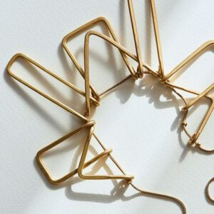 A close up of some gold colored metal wires