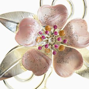 A close up of the flower with pink petals